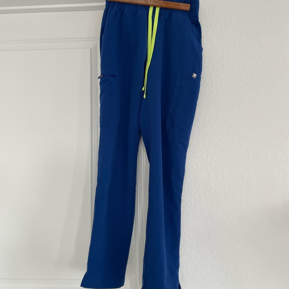 Figs High Waisted Dowa Scrub Pants XXS Petite Electric Blue